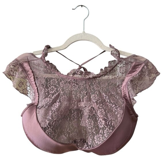 NEW Victoria's Secret Dream Angel Lined Plunge Bra Size 34DD Purple Lacey Fairy - Picture 8 of 8